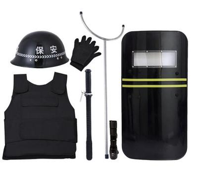 安保器材防暴用品装备安防器械防爆头盔防暴盾牌钢叉安保组合套装 实用5件套